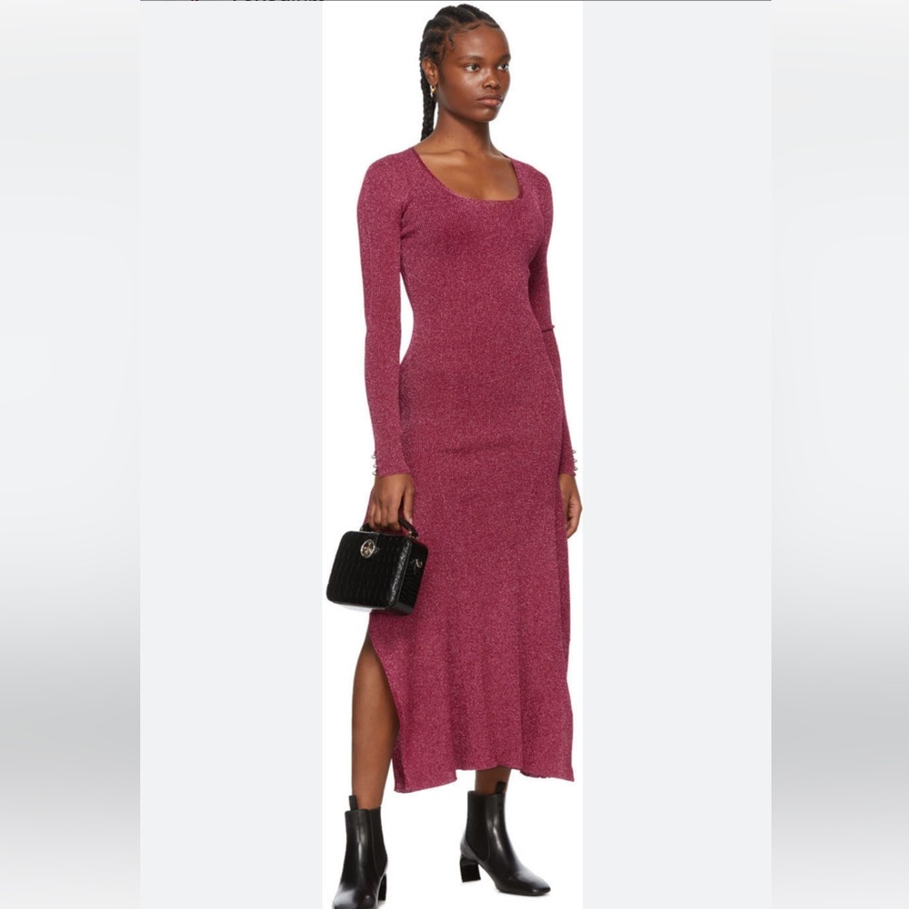 Lanvin Pink Knit Shiny Dress- size medium